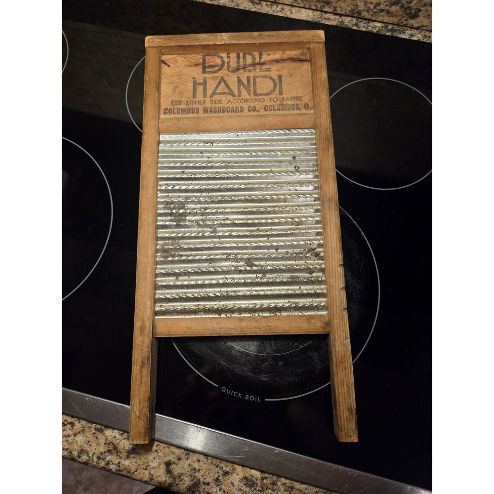 Vintage‎ Dubl Handi Washboard By Columbus Washboard Co. 18x8.5in